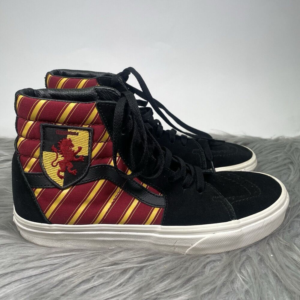 Vans Sk8 Hi Top Harry Potter Gryffindor Skate Sneakers Womens 10.5 Black Red
